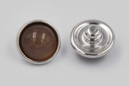 Chunk Button 12mm für Armbänder und Ketten, braun marmoriert