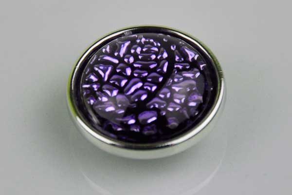 Chunk Button 18mm für Armbänder und Ketten, mit violettem Muster