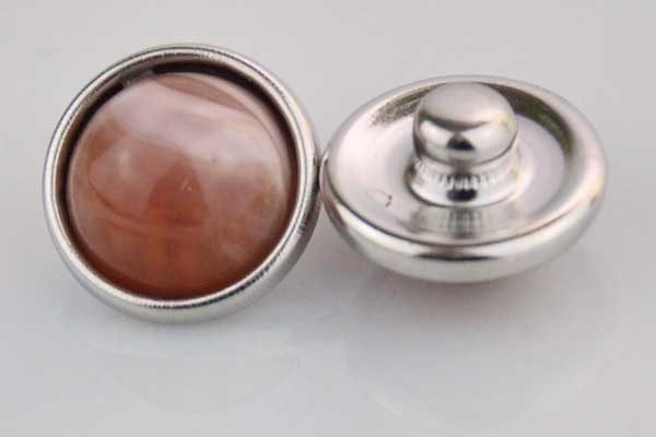 Chunk Button 12mm für Armbänder und Ketten, orange marmoriert