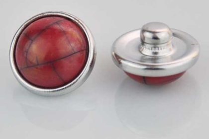 Chunk Button 12mm für Armbänder und Ketten, rot