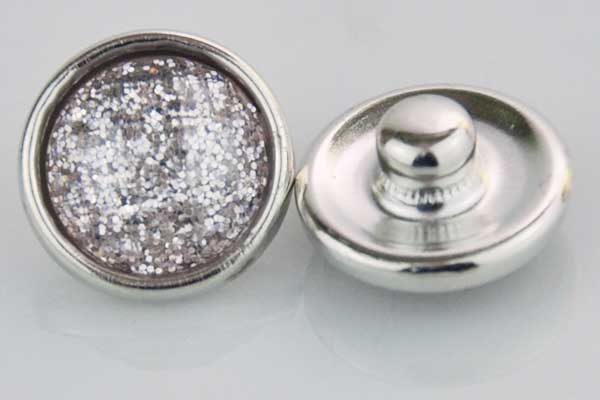 Chunk Button 12mm für Armbänder und Ketten, weiss-transparente Kristalle