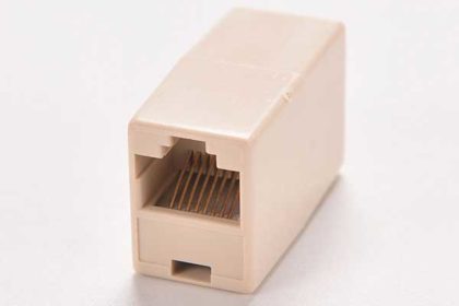 Ethernet RJ45-Kabel Adapter Kupplung, beige
