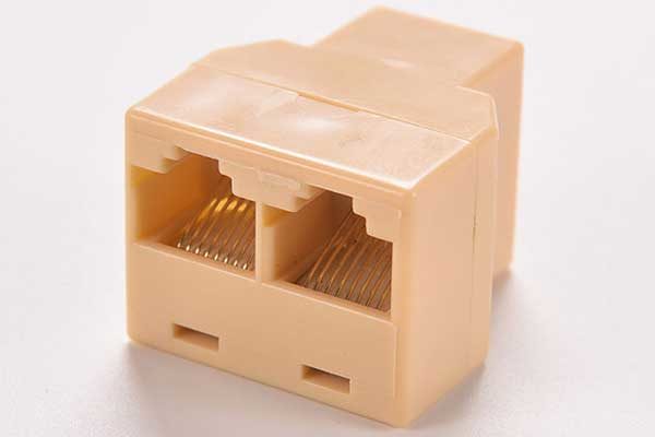 Ethernet RJ45-Kabel Adapter - Port 1 zu Port 2, beige