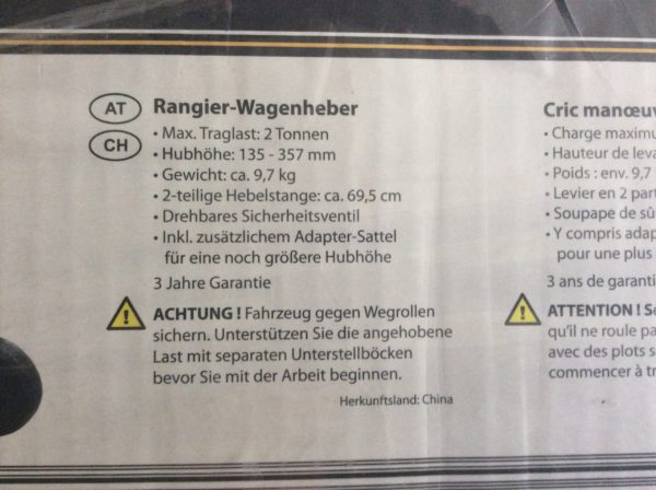 Rangier-Wagenheber