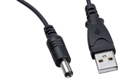 Ladekabel - USB zu 5V DC Connetor 5.5x2.1mm, schwarz