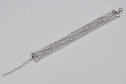 Fashion Armband mit kleinen weissen Kristallen, 15mm breit